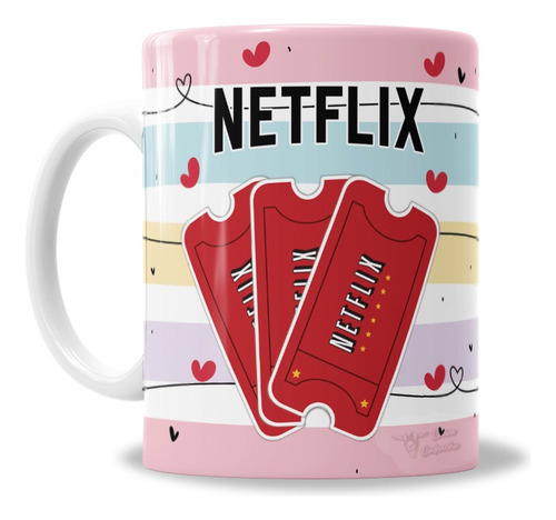 Taza De Cerámica Tu Yo Y Netflix Pareja Flork Amor - En Caja