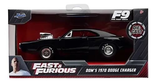 Miniatura Fast & Furious Dodge Charger 1970 Jada Toys 1:32 Preto
