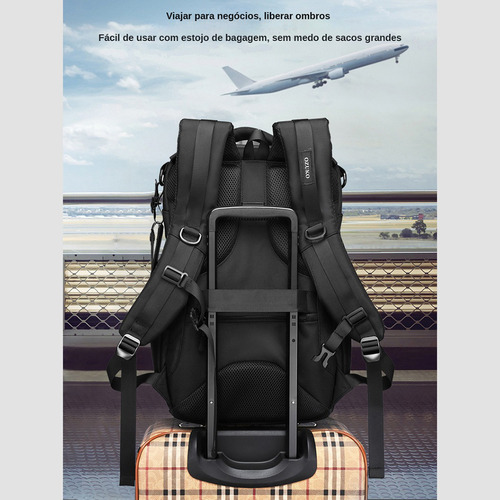 Mochila Para Computador De Viagem Masculina Impermeável