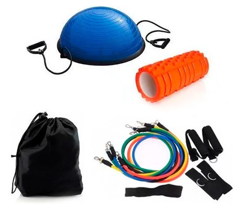 Pack Bosu + Foam Roller Abs 34 Cm + Kit Bandas Elást 11 Sup