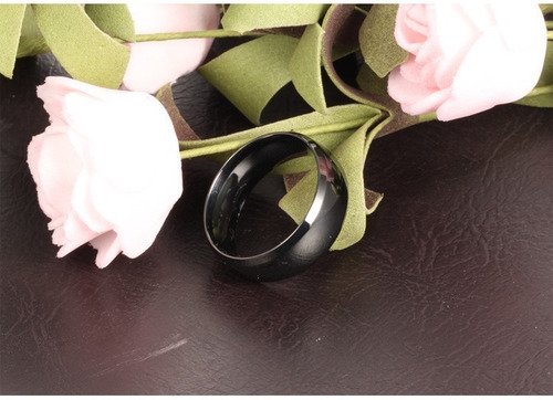 Imagen 4 de 7 de Par De Anillos De Acero Inoxidable Pavonado Negro - 691
