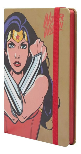 Cuaderno Mooving Wonder Woman Mujer Maravilla Rayado A5