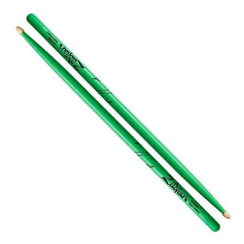 Zildjian 5 A Bellota Verde Neon Baquetas