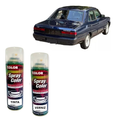 Tinta Spray Automotiva Azul Drava Perol Gm Opala + Verniz.