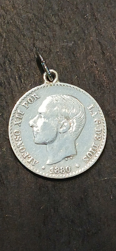 Moneda 50 Cent. De Plata De Alfonso Xii De 1880 (Usado)