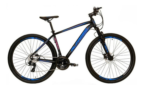 Mountain bike Alfameq Nacional Tirreno aro 29 19" 24v freios de disco hidráulico cor preto/azul/rosa