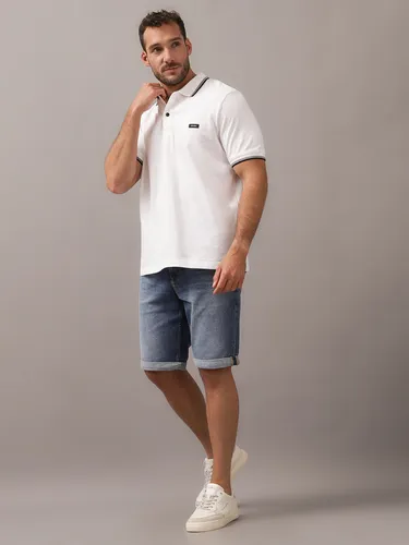 Polo Stretch Metal Button Blanco Calvin Klein