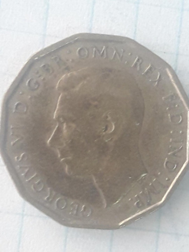 Moneda De Three Pence De 1942