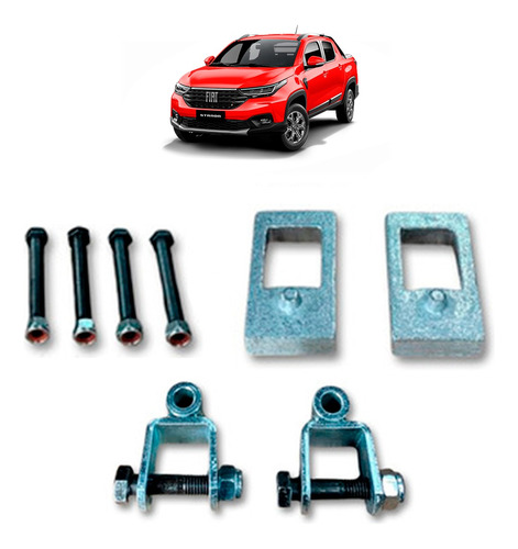 Kit Lift Traseiro 2cm + Prol Amortecedor Strada Nova Elevar