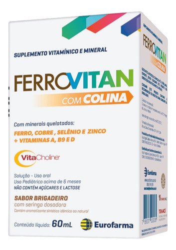 Ferrovitan - Colina + Ferro + Nutrientes - Sabor Brigadeiro