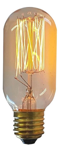 Lâmpada Filamento Carbono Retro Vintage Thomas Edison T45 Cor Da Luz Âmbar Voltagem 110v