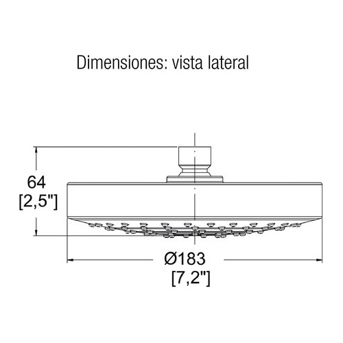 Regadera De Chorro Fijo H-3003 Helvex 7 Acabado Cromo