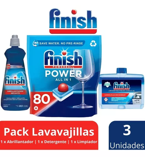 Finish Pack Tabletas80uds+ Abrill.400ml+ Limpiador Líq.250ml