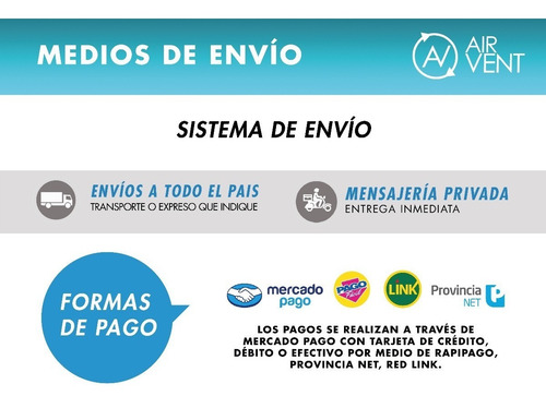 Difusor Para Aire Acondicionado Diametro 10 Cmts