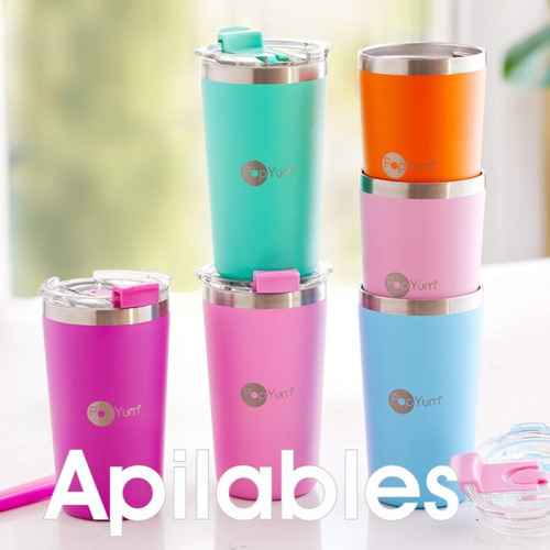 Set 2 Vasos Térmicos Para Niños Popyum 13oz Antiderrame