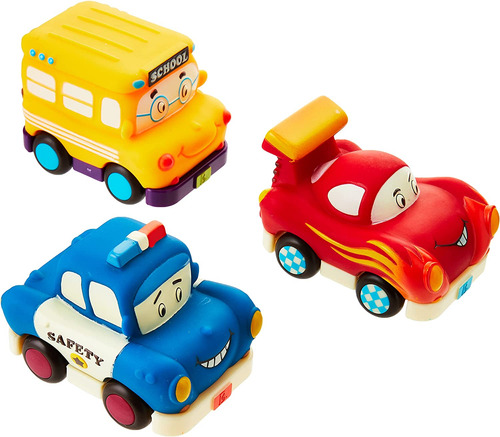 Set De Minivehiculos De Juguete, Estilo De Dibujos Animados.