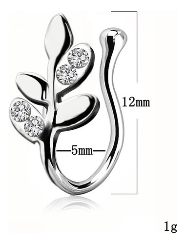 5 Anillos De Nariz Falsos 18g Faux Fake Lip Ear Septum Non
