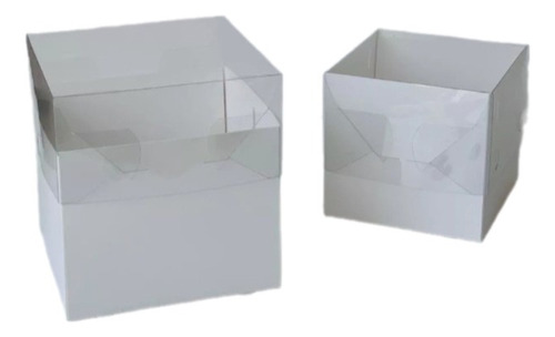 Cajas Para Tortas Altas Tapa Acetato 18,3 X 18,3 X20 (20u)