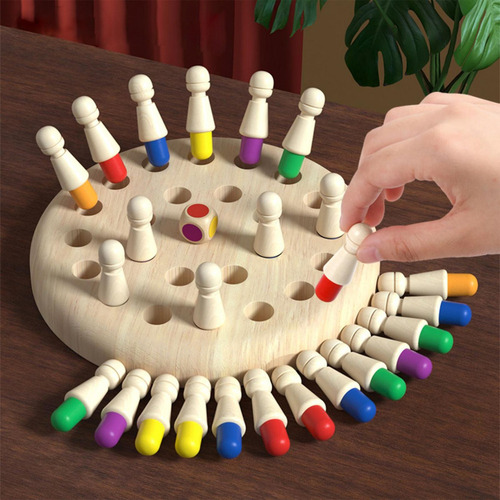 Memory Board Game Wood Memory Match Sticks Para 16cmx16cm