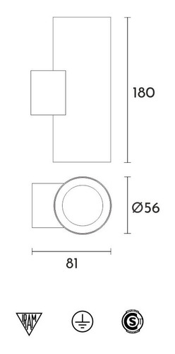 Aplique Coco Bidireccional Aluminio Led 2 Luces Osram