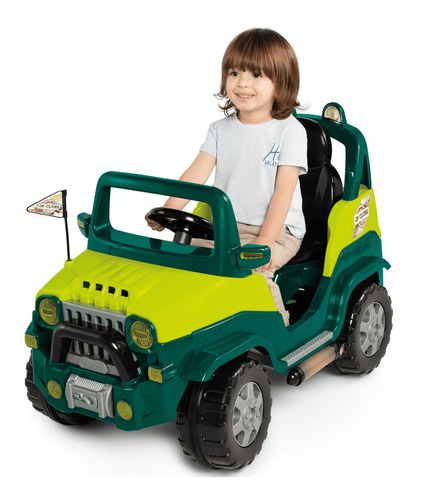 Carrinho Carro Jeep 4x4 Passeio Infantil Verde Com Som