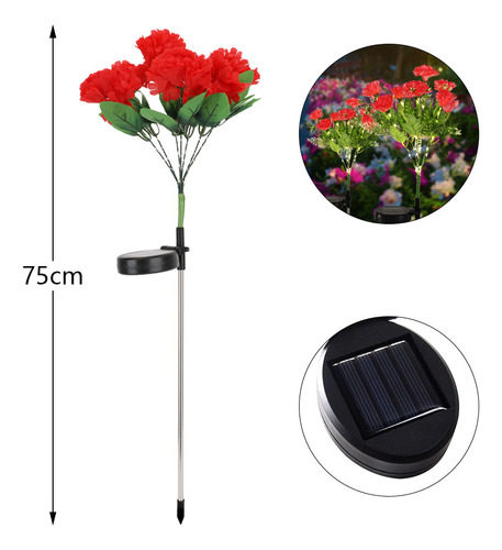 Lampara Solar Flores Luces De Jardín Paisaje Lámpara