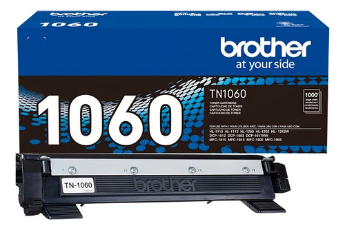 Tóner Brother Tn-1060 Rendimiento 1,000 Paginas Tinta Negro