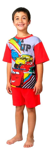 Pijama Algodón Cars Verano Caffarena Talla 10 Color Rojo