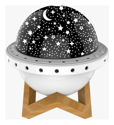 Luminária Umidificador De Ar Lua Estrela Saturno Planeta 3d Cor Preto 110V/220V