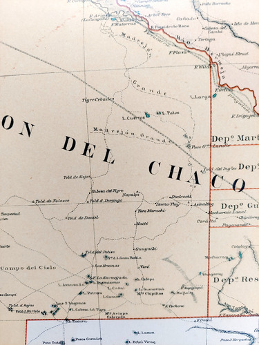 Mapa 1886 Formosa Y Chaco Ferrocarriles Telegrafos Caminos (Usado)