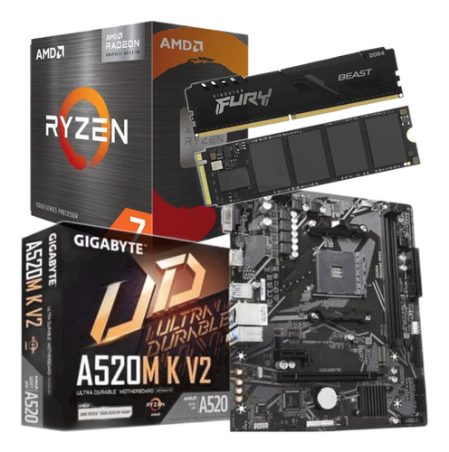 Combo Actualizacion Pc Amd Ryzen 7 5700g  8 Gb  256 Gb Nvme