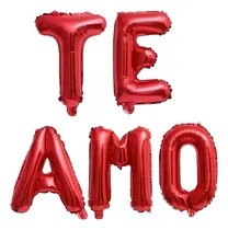 Comprar Kit Balão Metalizado Frase Te Amo 40cm 5letras, Balão Te Amo Cor Vermelho