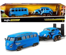 Comprar Maisto 1:24 Volkswagen Van Samba Y Beetle Con Remolque
