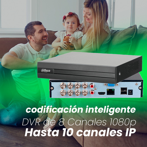 Kit Cronos Dvr Dahua Xvr1b08-i-p500 8 Canales 1080p Lite Wizsense Cooper-i H.265+ Hasta 10 Canales Ip + Hdd 500gb 4 Canales Con Smd Plus Para Detección Avanzada Búsqueda Inteligente Xvr1b08 Cctv