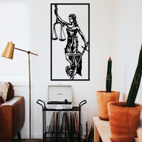 Cuadro Decorativo Lady Justice | Arte En Madera Hogar | Mdf