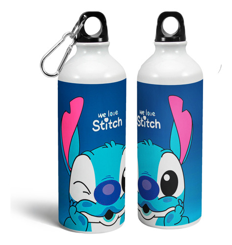 Botella Sport Para Agua Stitch Aluminio 750ml  Full 24hrs