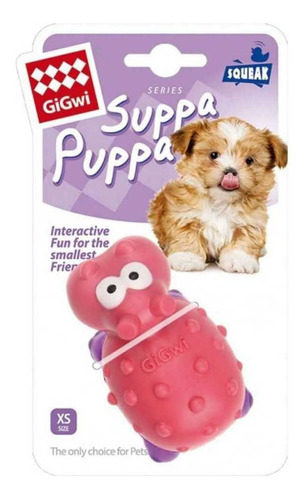 Juguete Cachorro Suppa Puppa Hipopótamo Rosado/morado Gigwi