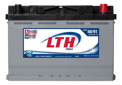 Bateria Lth Agm Mercury Milan 2013 - L-48/91-760