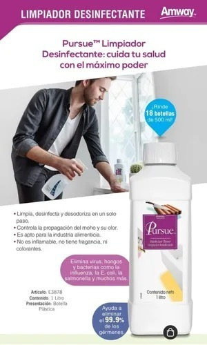 Imagen 2 de 5 de Pursue Desinfectante Concentrado Amonio Cuaternario