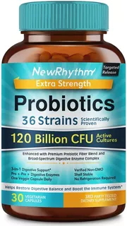 New Rhythm Probióticos 120 Billones Cfu 36 Cepas 30 Cápsulas