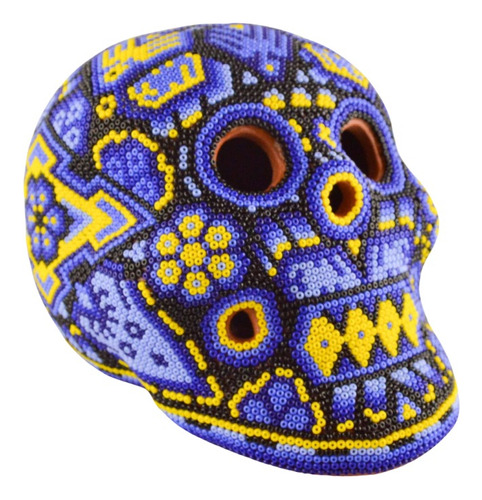 Huichol Madera Calavera Artesania Oaxaca Copal Arte C001