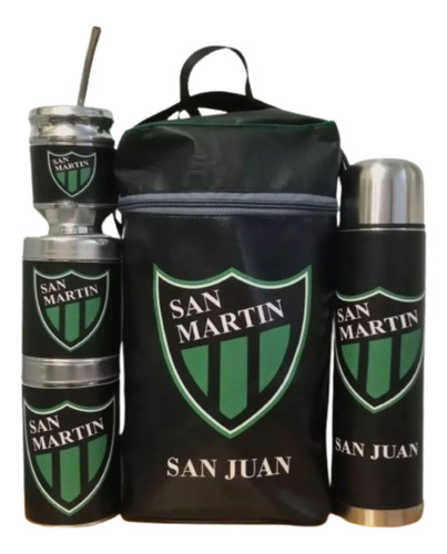 Equipo De Mate Set Matero San Martín De San Juan. Ecocuero