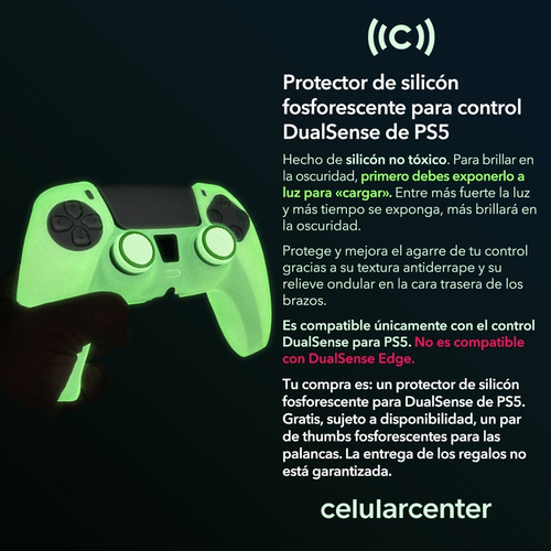 Funda Control Silicón Fosforescente Para Ps5 Playstation 5