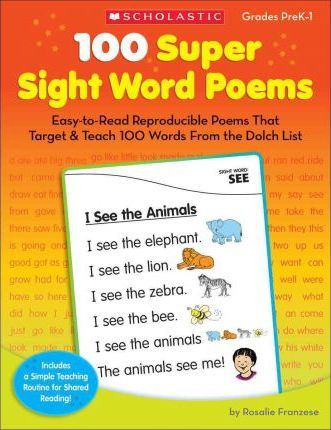 Libro 100 Super Sight Word Poems, Grades Prek-1 : Easy-to...