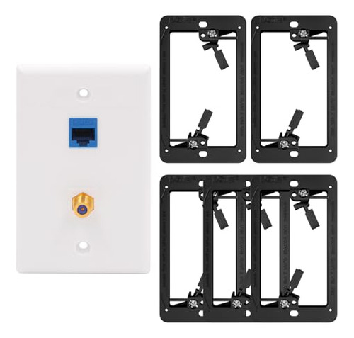Placa De Pared De Ethernet Coaxial Vce (listado Ul) Y Paquet