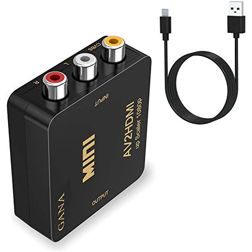 Gana Rca A Hdmi, 1080p Mini Rca Compuesto Cvbs Av A Hdmi, Ad