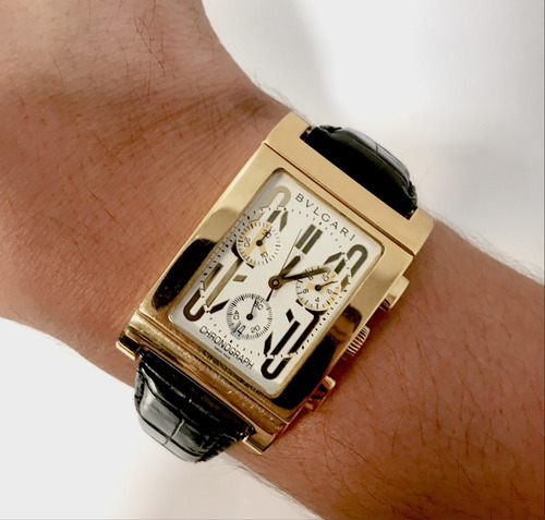 Bulgari Rettangolo De Ouro Amarelo Chronograph , Completo !!