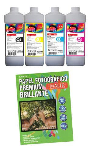 Papel Glossy 230gm 100 Hojas + 4 Litros Para Dcp-t300