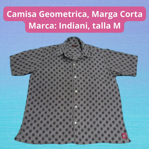 Camisa Marga Corta Geometrica Indiani, Talla M