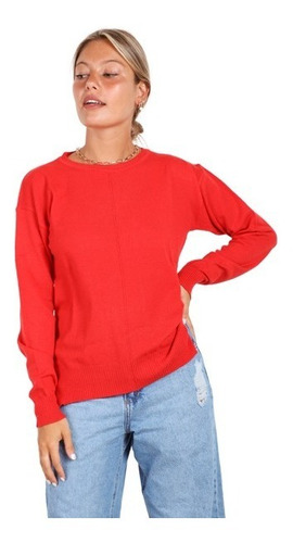 Sweater Versalles (art 411) Hilado Manhattan Liso Escote Red